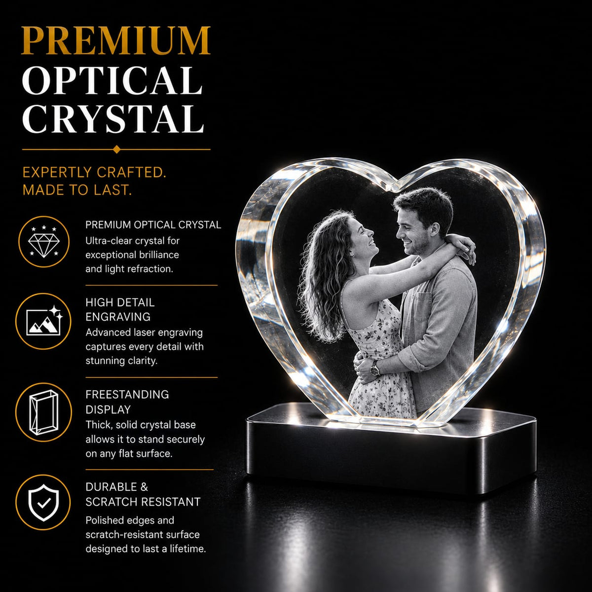 3D Heart Crystal image 2